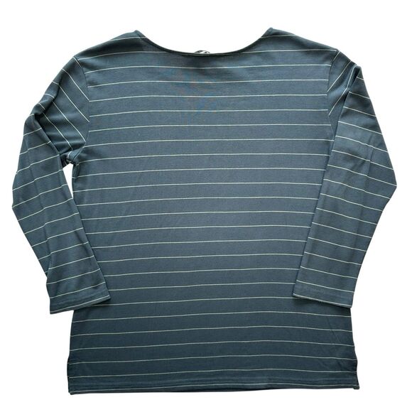 Free Fly Womens Bamboo Shoreline 3/4 Sleeve Top UPF 50 Blue Steel Sz Small - Picture 9 of 10